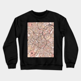 Birmingham Map Pattern in Soft Pink Pastels Crewneck Sweatshirt